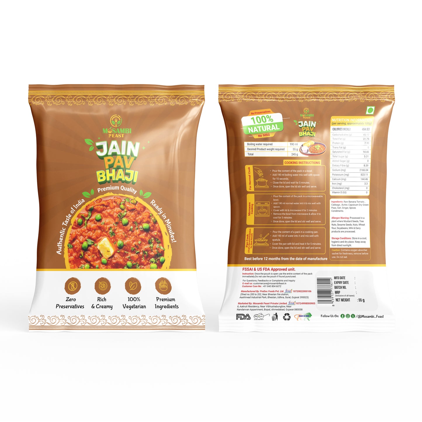 Jain Pav Bhaji